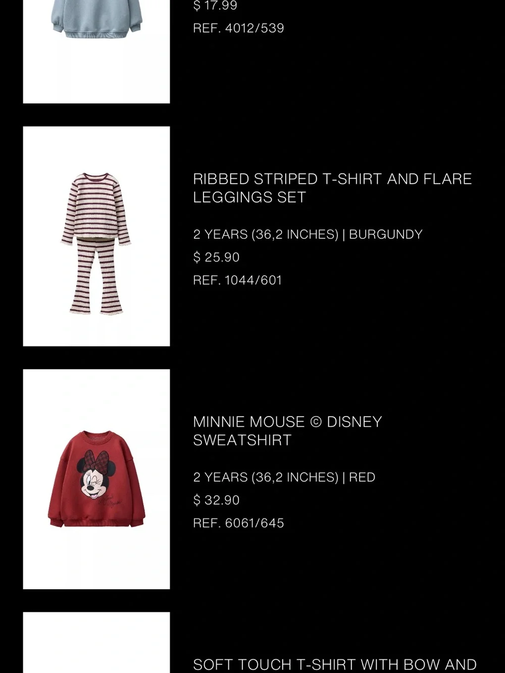 Zara Burgundy and White Ribbed Striped toddler girl set